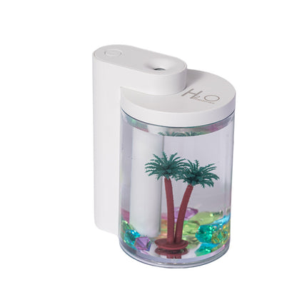 White Mini USB Micro Landscape Humidifier - 260ml Cool Mist Maker with LED Light V888-ELOSUNG22840