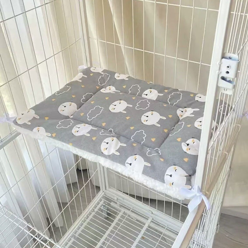 Cat Cage Platform Mat - Rabbit pattern on Gray background (40x60cm) V888-ELOSUNG22851