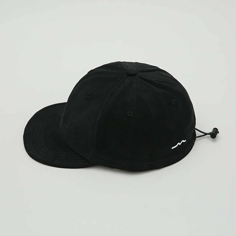Black Minimalist Baseball Cap - Unisex Retro Streetwear Hat V888-ELOSUNG22855