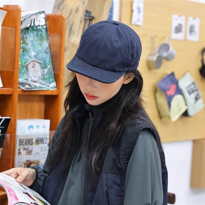 Navy blue Minimalist Baseball Cap - Unisex Retro Streetwear Hat V888-ELOSUNG22857
