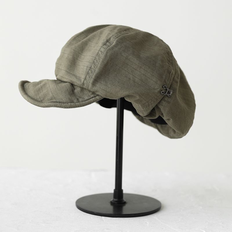 Harajuku Green Women's Vintage Style Baker Boy Cap - Soft Cotton Linen Blend V888-ELOSUNG22879