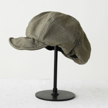 Harajuku Green Women's Vintage Style Baker Boy Cap - Soft Cotton Linen Blend V888-ELOSUNG22879