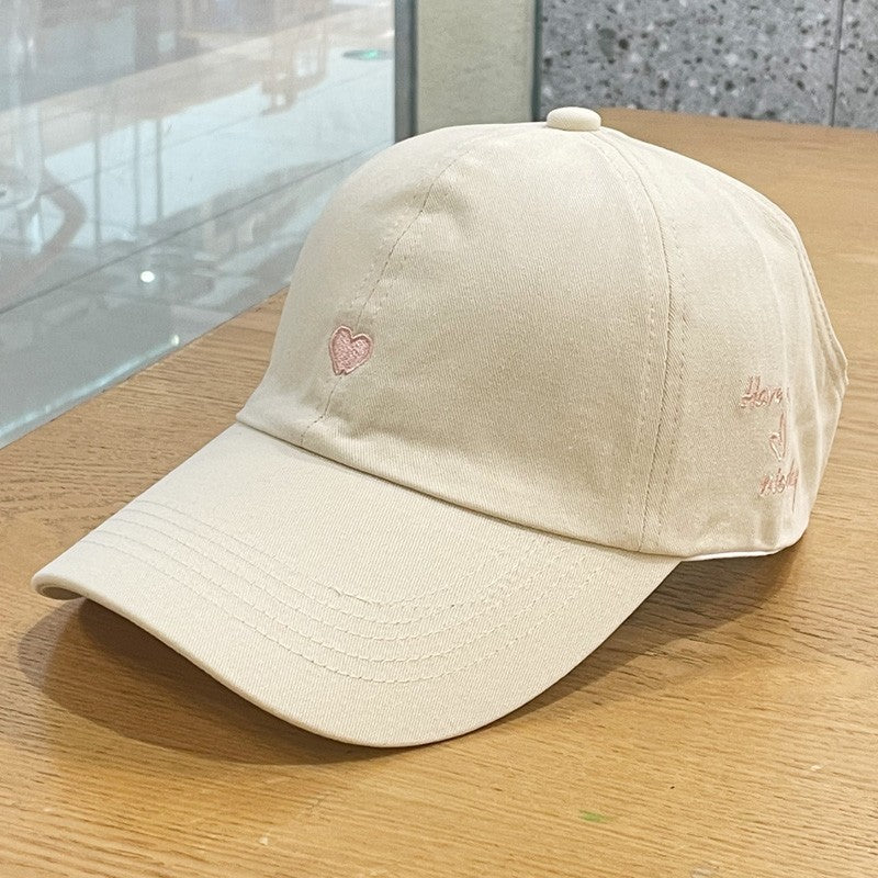 Beige Stylish Ponytail Opening Baseball Cap - Have a Nice Day" Embroidery" V888-ELOSUNG22886