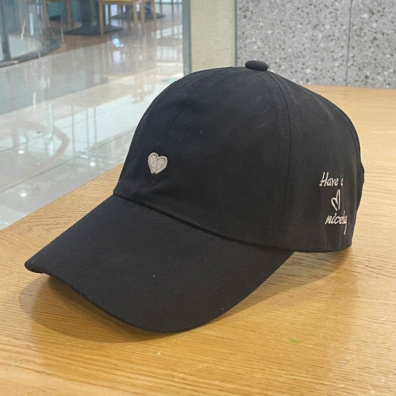 Black Stylish Ponytail Opening Baseball Cap - Have a Nice Day" Embroidery" V888-ELOSUNG22887