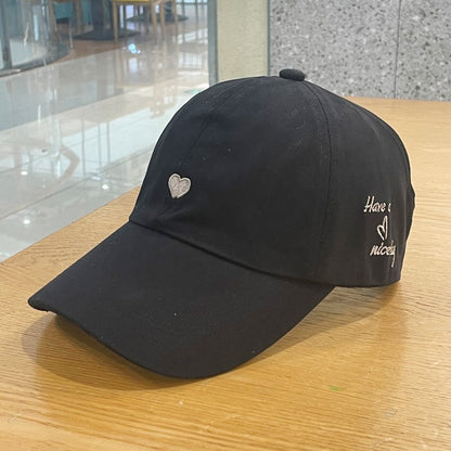 Black Stylish Ponytail Opening Baseball Cap - Have a Nice Day" Embroidery" V888-ELOSUNG22887