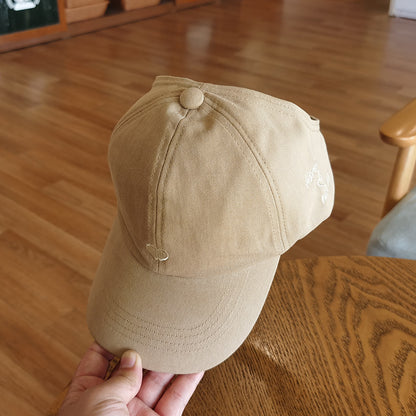Khaki Stylish Ponytail Opening Baseball Cap - Have a Nice Day" Embroidery" V888-ELOSUNG22888
