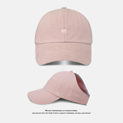 Pink Stylish Ponytail Opening Baseball Cap - Have a Nice Day" Embroidery" V888-ELOSUNG22889