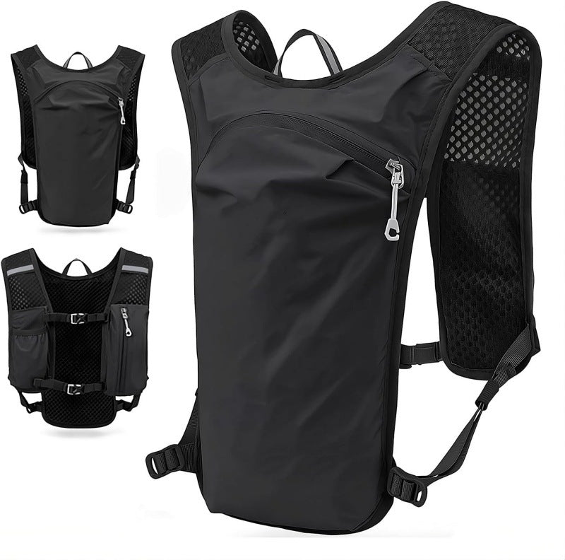 Black Lightweight Hydration Vest Pack - Breathable Running & Cycling Backpack V888-ELOSUNG22891
