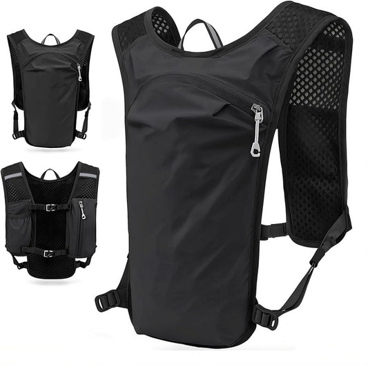 Black Lightweight Hydration Vest Pack - Breathable Running & Cycling Backpack V888-ELOSUNG22891
