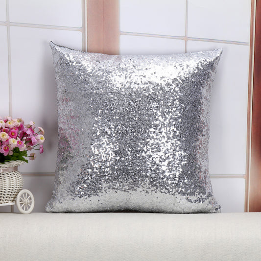 Shiny Sequin Pillowcase - Single-sided gorgeous pillowcase (Silver pair: 45x45cm) V888-ELOSUNG22893