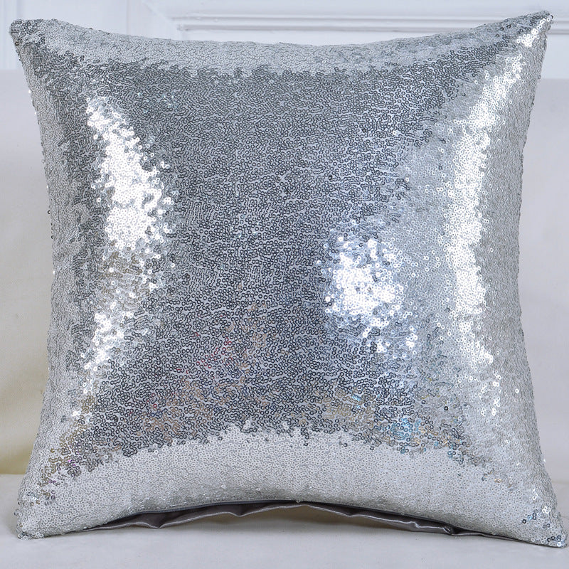 Shiny Sequin Pillowcase - Single-sided gorgeous pillowcase (Silver pair: 45x45cm) V888-ELOSUNG22893