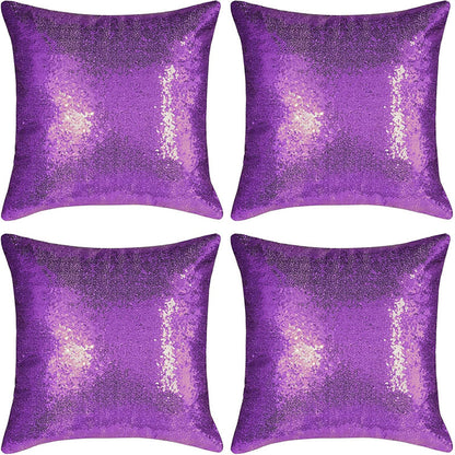 Shiny Sequin Pillowcase - Single-sided gorgeous pillowcase (Purple pair: 45x45cm) V888-ELOSUNG22895