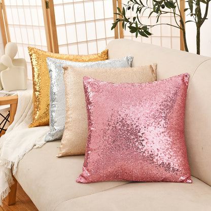 Shiny Sequin Pillowcase - Single-sided gorgeous pillowcase (Pink pair: 40x40cm) V888-ELOSUNG22896