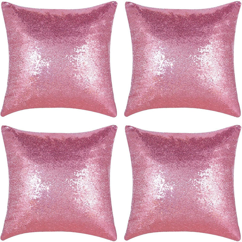 Shiny Sequin Pillowcase - Single-sided gorgeous pillowcase (Pink pair: 40x40cm) V888-ELOSUNG22896