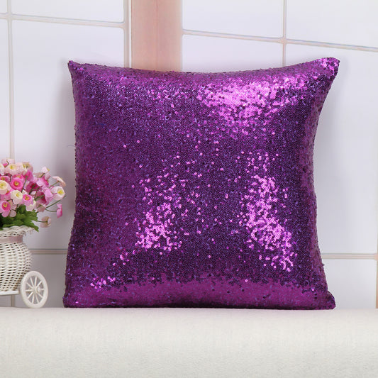 Shiny Sequin Pillowcase - Single-sided gorgeous pillowcase (Purple pair: 40x40cm) V888-ELOSUNG22897