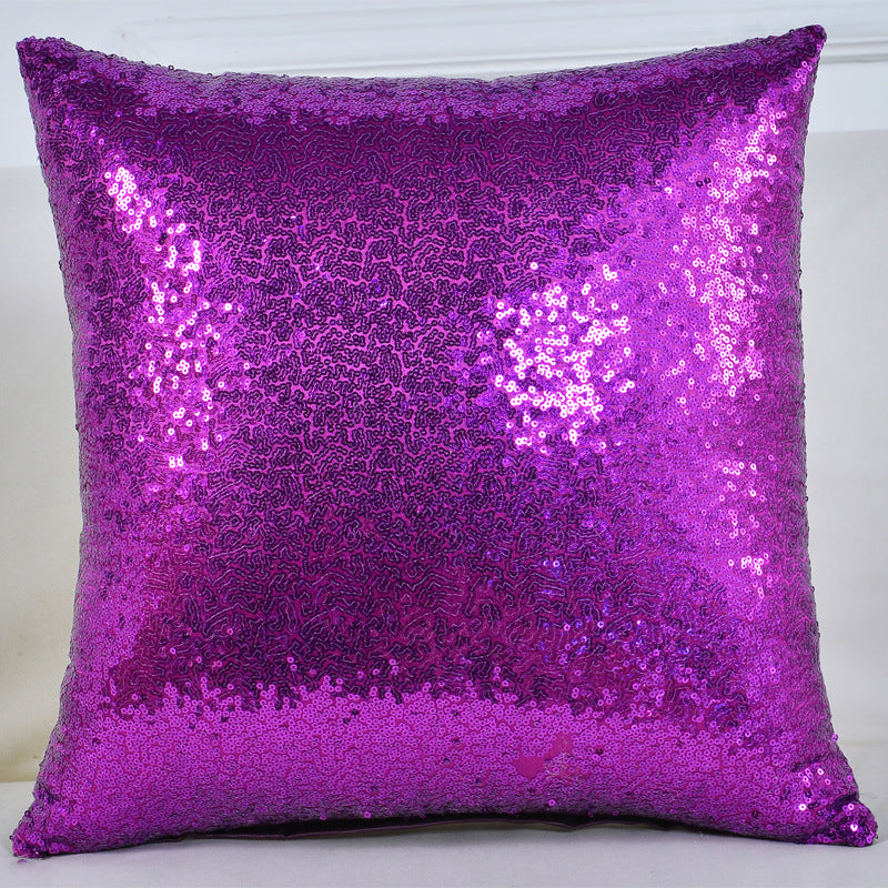 Shiny Sequin Pillowcase - Single-sided gorgeous pillowcase (Purple pair: 40x40cm) V888-ELOSUNG22897