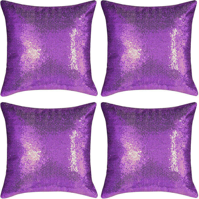 Shiny Sequin Pillowcase - Single-sided gorgeous pillowcase (Purple pair: 40x40cm) V888-ELOSUNG22897