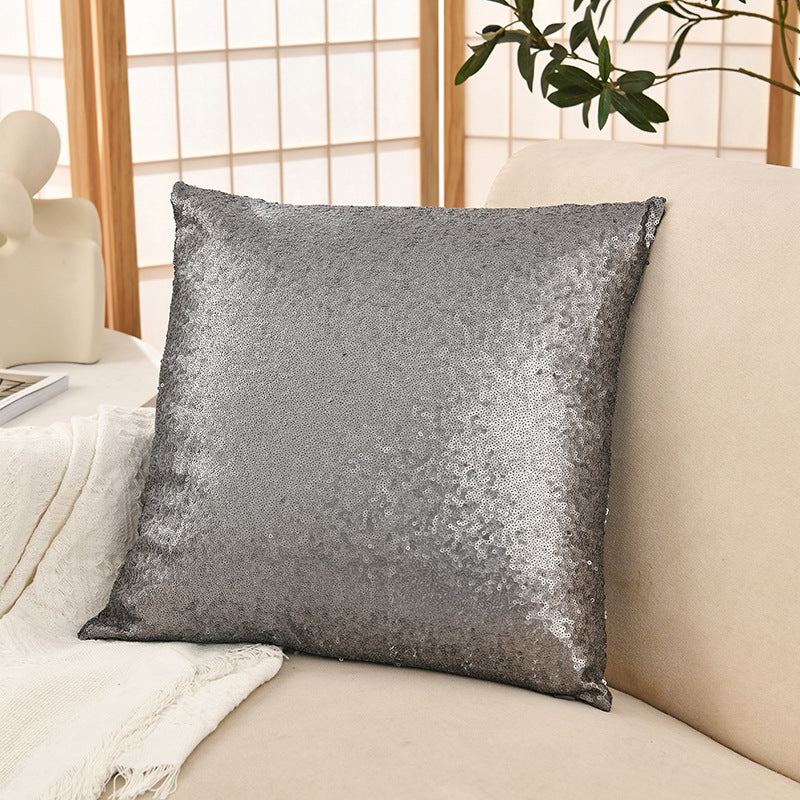 Shiny Sequin Pillowcase - Single-sided gorgeous pillowcase (Gray pair: 40x40cm) V888-ELOSUNG22898