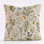 Style 4 Wildflower Linen Pillow Cover - Botanical Print Cushion Case (Three piece set: 45x45cm) V888-ELOSUNG22902