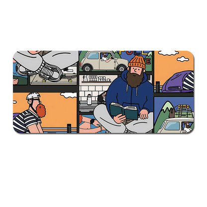 Extended Gaming Mousepad (80x30x0.4cm) - Big Beard Uncle Design, Stitched Edges - Style 4 V888-ELOSUNG22929