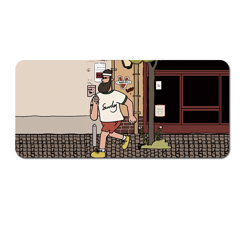Extended Gaming Mousepad (80x30x0.4cm) - Big Beard Uncle Design, Stitched Edges - Style 5 V888-ELOSUNG22931