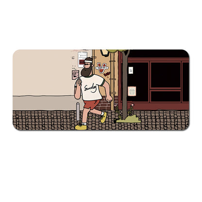 Extended Gaming Mousepad (90x40x0.4cm) - Big Beard Uncle Design, Stitched Edges - Style 5 V888-ELOSUNG22932