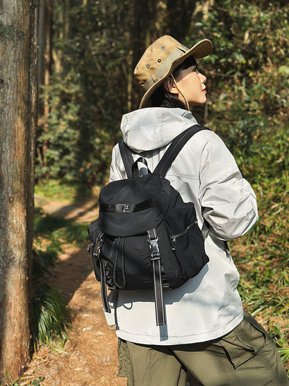 Black Lightweight Nylon Backpack - Water Resistant Travel Daypack for Women & Men V888-ELOSUNG22933