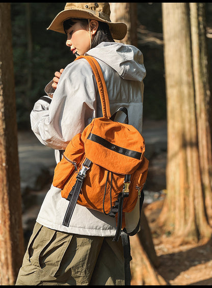 Brown Lightweight Nylon Backpack - Water Resistant Travel Daypack for Women & Men V888-ELOSUNG22936
