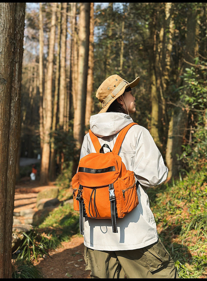 Brown Lightweight Nylon Backpack - Water Resistant Travel Daypack for Women & Men V888-ELOSUNG22936