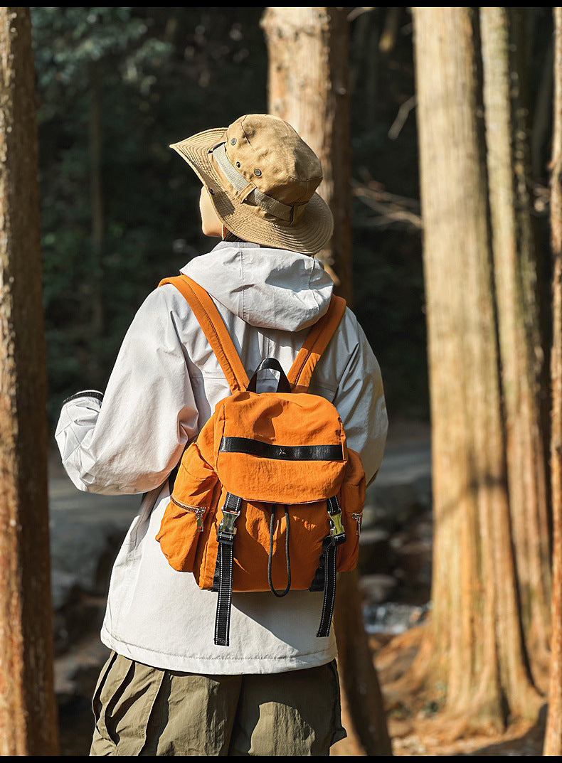 Brown Lightweight Nylon Backpack - Water Resistant Travel Daypack for Women & Men V888-ELOSUNG22936