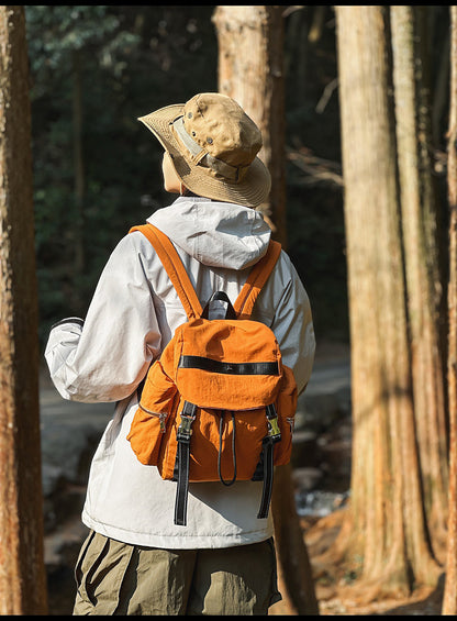 Brown Lightweight Nylon Backpack - Water Resistant Travel Daypack for Women & Men V888-ELOSUNG22936