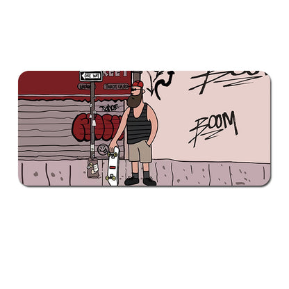 (80x30x0.4cm) Computer Desk Mat - Big Beard Uncle Series, Smooth Gaming Surface - Style 4 V888-ELOSUNG22956