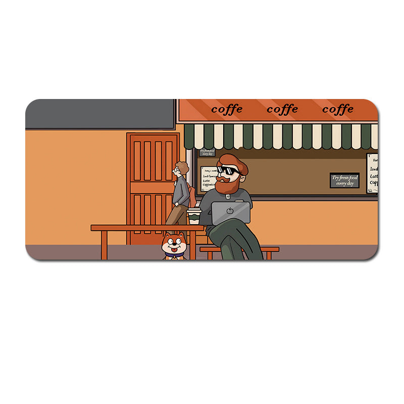 (90x40x0.4cm) Computer Desk Mat - Big Beard Uncle Series, Smooth Gaming Surface - Style 5 V888-ELOSUNG22959