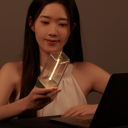 Silver Portable Magnetic Table Lamp with Bendable LED - USB-C Rechargeable V888-ELOSUNG22979