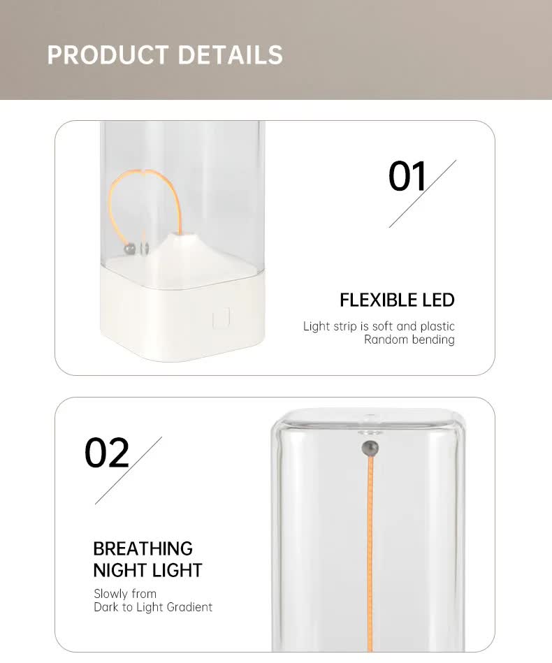 White Portable Magnetic Table Lamp with Bendable LED - USB-C Rechargeable V888-ELOSUNG22981