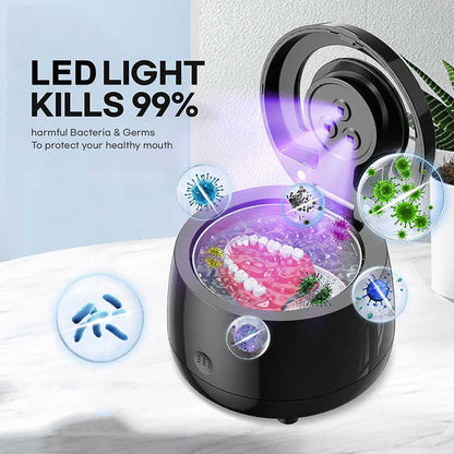 White Ultrasonic Cleaner with UV Light for Dentures, Aligners & Jewelry V888-ELOSUNG22982
