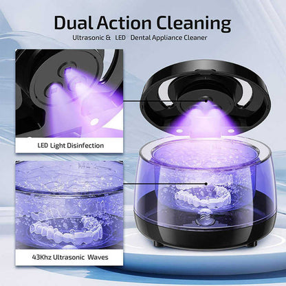 White Ultrasonic Cleaner with UV Light for Dentures, Aligners & Jewelry V888-ELOSUNG22982