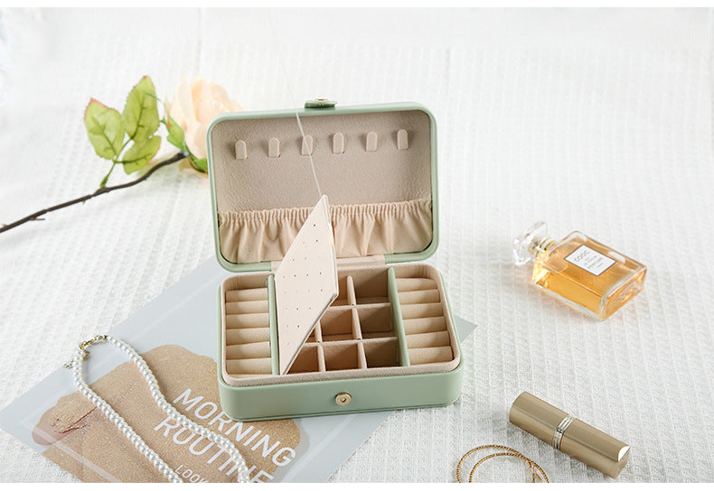 Pink Elegant Quilted PU Leather Jewelry Box - Portable Organizer for Travel & Home V888-ELOSUNG23009