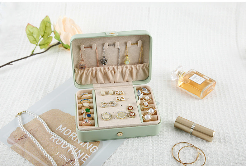 Pink Elegant Quilted PU Leather Jewelry Box - Portable Organizer for Travel & Home V888-ELOSUNG23009