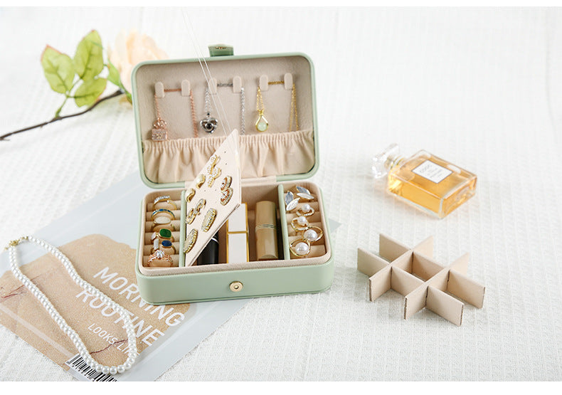 Pink Elegant Quilted PU Leather Jewelry Box - Portable Organizer for Travel & Home V888-ELOSUNG23009
