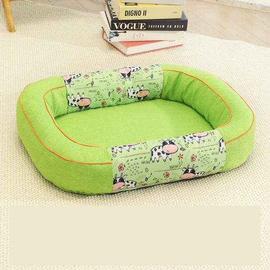 Size M Green Cozy Pet Bed for Small Dogs and Cats - Durable & Chew-Resistant Nest for All Seasons V888-ELOSUNG23074