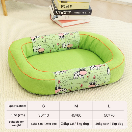 Size M Green Cozy Pet Bed for Small Dogs and Cats - Durable & Chew-Resistant Nest for All Seasons V888-ELOSUNG23074