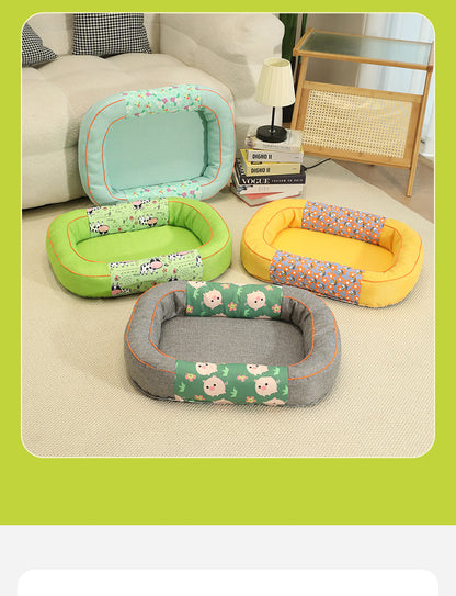 Size M Blue Cozy Pet Bed for Small Dogs and Cats - Durable & Chew-Resistant Nest for All Seasons V888-ELOSUNG23075