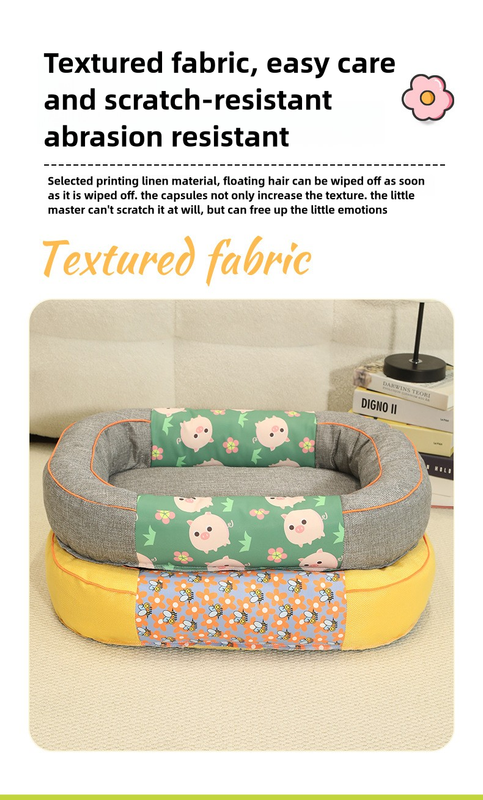 Size M Blue Cozy Pet Bed for Small Dogs and Cats - Durable & Chew-Resistant Nest for All Seasons V888-ELOSUNG23075