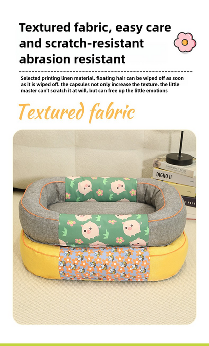 Size M Blue Cozy Pet Bed for Small Dogs and Cats - Durable & Chew-Resistant Nest for All Seasons V888-ELOSUNG23075