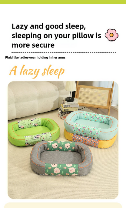 Size M Blue Cozy Pet Bed for Small Dogs and Cats - Durable & Chew-Resistant Nest for All Seasons V888-ELOSUNG23075