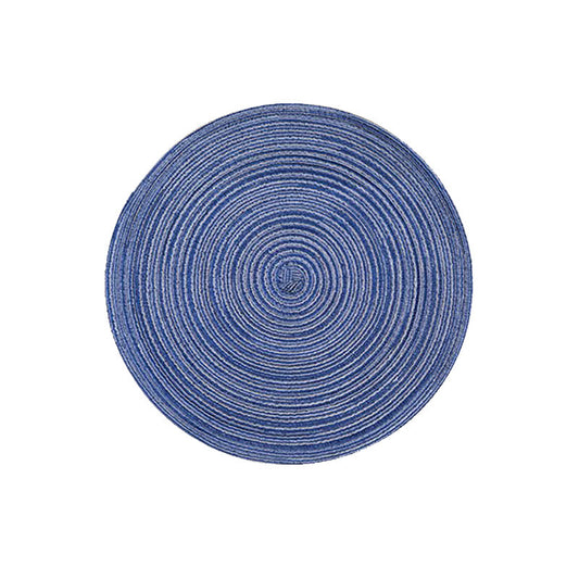 8 Pcs Blue Woven Round Placemat - Non-Slip, Heat-Resistant Dining Table Mat, 36cm V888-ELOSUNG23194