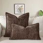 Coffee Chenille Crosshatch Textured Pillow Covers Set of 2 - Modern Minimalist Sofa Bed Cushion Covers V888-ELOSUNG23278