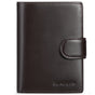 Coffee Men's Short Leather Wallet with RFID Protection - Genuine Cowhide Cardholder with Coin Pocket V888-ELOSUNG23344
