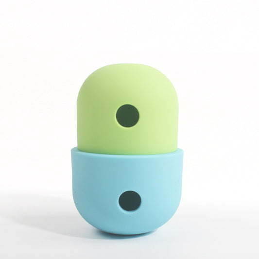 2 Pcs Green And Blue Interactive Pet Treat Dispensing Ball - Food-Grade Silicone Rolling Toy for Dogs with V888-ELOSUNG23383
